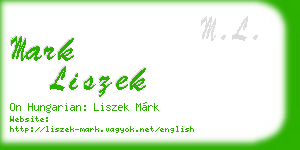 mark liszek business card